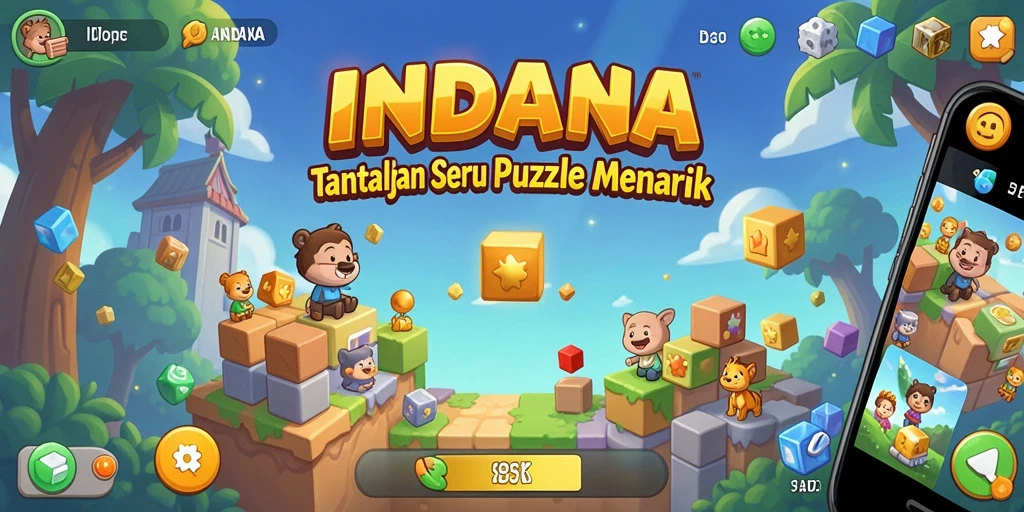 Screenshot INDAAA menunjukkan gameplay menarik dengan berbagai level puzzle.