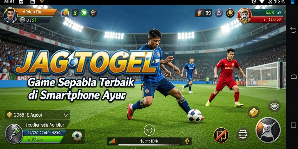 Tampilan gameplay seru JAGOTOGEL saat pertandingan sepak bola berlangsung.