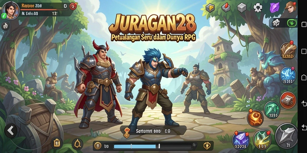 Tampilan gameplay RPG yang menarik dalam JURAGAN28.