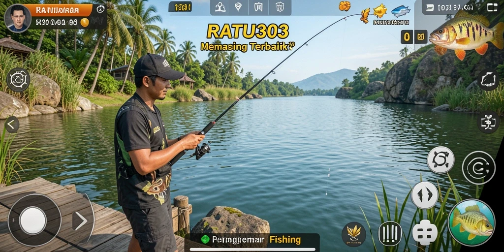 Tampilan gameplay menarik dari RATU303 yang menampilkan aksi memancing.